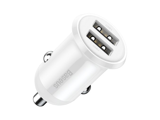 Nabíječka do auta Baseus Grain Pro 2x USB 4,8A (bílá)