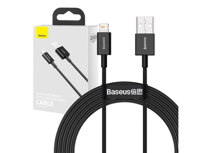 Kabel USB na iP 2,4A 2m (černý)