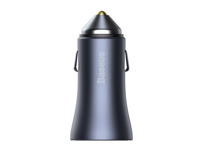 Ładowarka samochodowa Baseus Golden Contactor Pro, USB + USB-C, QC4.0+, PD, SCP, 40W (szara) + kabel USB do USB-C 1m (czarny)