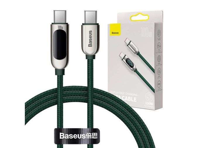 Baseus Display Cable USB-C to USB-C 100W 1m (zelený)