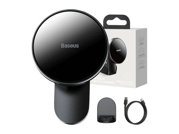 Baseus Big Energy držák do auta s bezdrátovou nabíječkou 15 W pro Iphone 12 / Iphone 13 (černý)