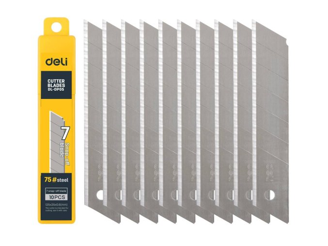 Nůž 25 mm 10 ks nožová hlava Deli Tools EDL-DP05 (stříbrná)