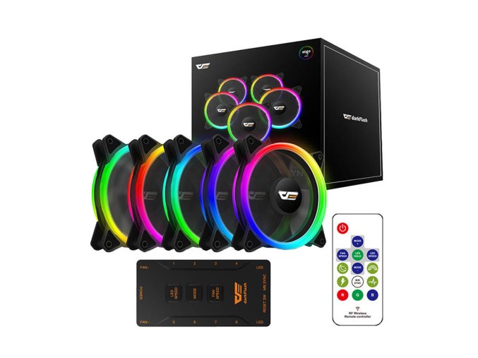 Sada ventilátorů pro počítač ARGB Darkflash DR12 Pro 5v1 120x120 (černá)