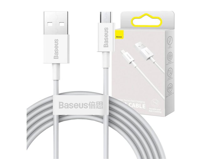 Kabel Baseus Superior Series USB na micro USB, 2A, 2 m (bílý)