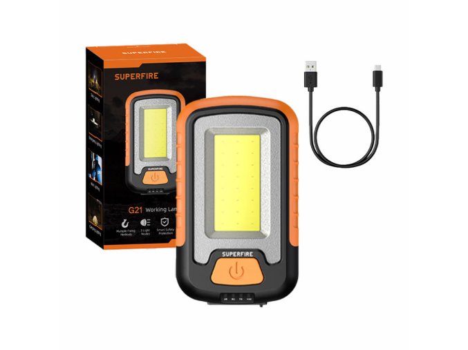 Dílenská svítilna Superfire G21, 650lm, USB