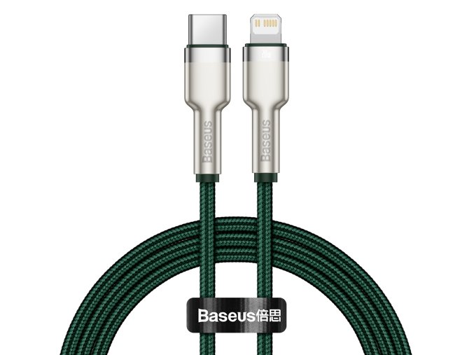 Kabel USB-C pro Lightning Baseus Cafule, PD, 20W, 1m (zelený)