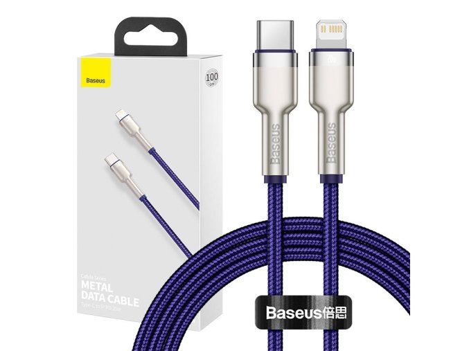 Kabel USB-C pro Lightning Baseus Cafule, PD, 20W, 1m (zelený)