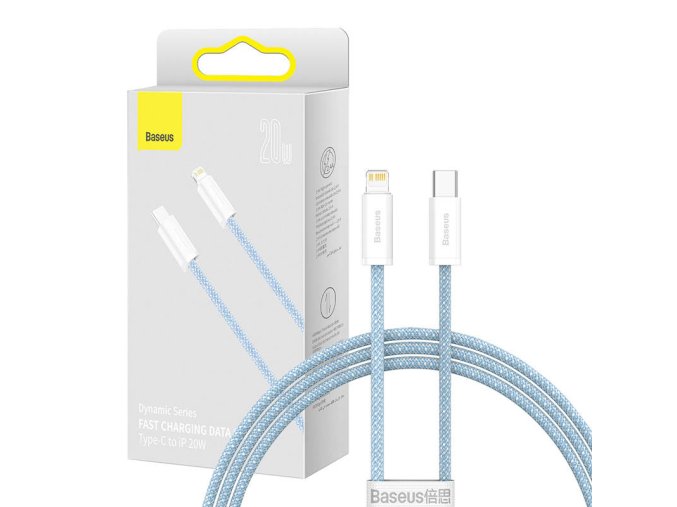 Kabel USB-C pro Lightning Baseus řady Dynamic, 20 W, 1 m (modrý)