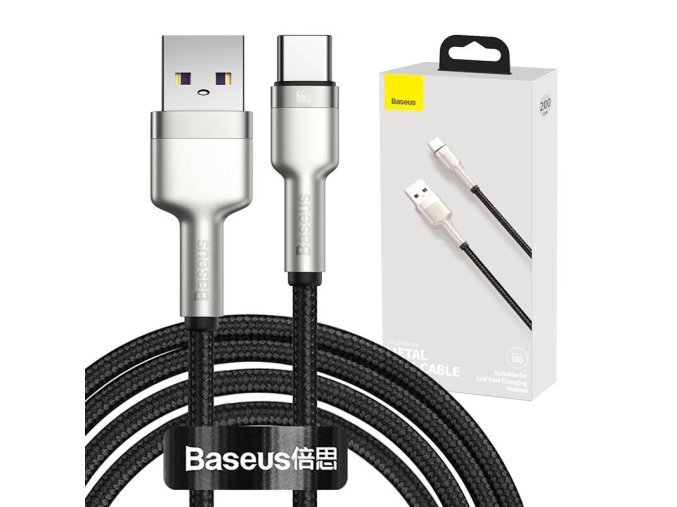 Kabel USB pro USB-C Baseus Cafule, 66 W, 2 m (černý)