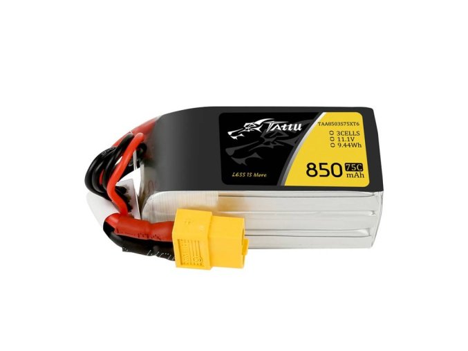 Baterie Tattu 850mAh 11,1V 75C 3S1P Konektor XT60