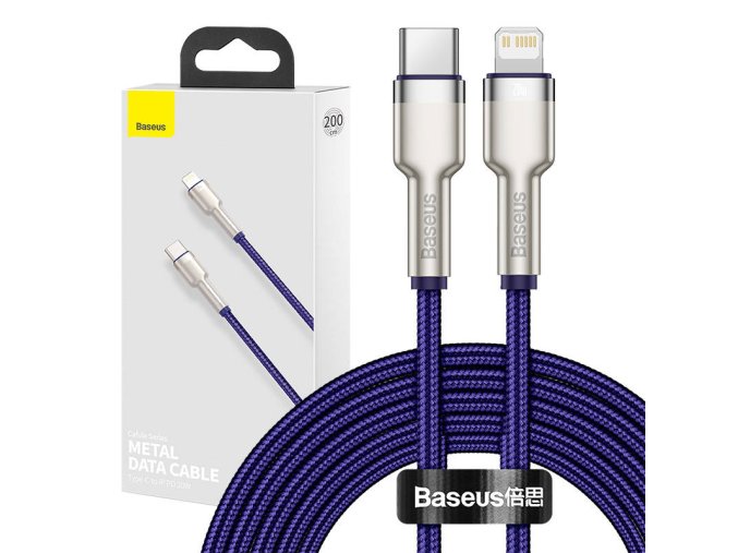 Kabel Baseus Cafule Series USB-C pro Lightning, 20W, 2m (fialový)