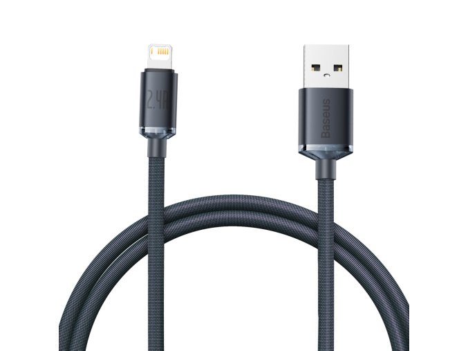 Baseus Crystal Shine kabel USB na Lightning, 2,4 A, 1,2 m (černý)