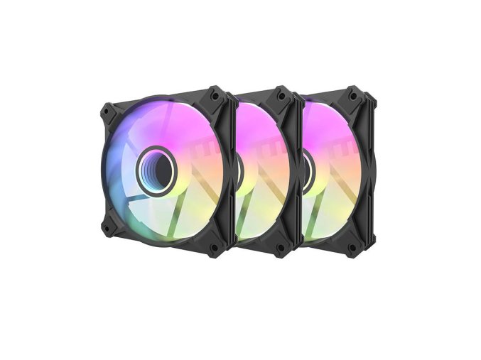 Sada počítačových ventilátorů Darkflash INF8 ARGB, 3v1 120x120 (černá)