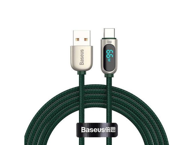 Baseus Kabel k displeji USB Type-C, 66W, 2 m (zelený)