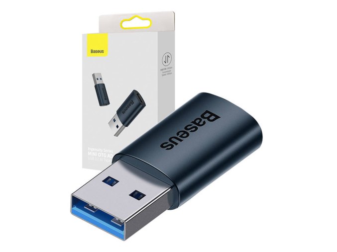 Baseus Ingenuity adaptér USB-A na USB-C OTG (modrý)
