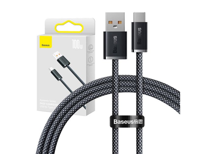 Kabel USB na USB-C Baseus řady Dynamic, 100 W, 1 m (šedý)