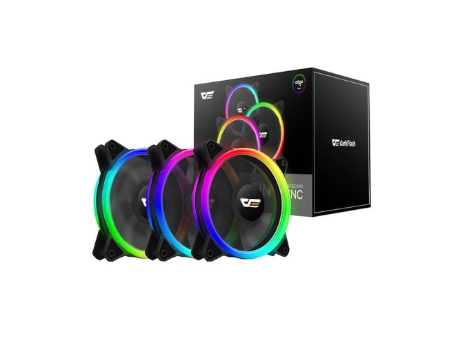 Sada počítačových ventilátorů ARGB Darkflash DR12 Pro 3v1 120x120 (černá)