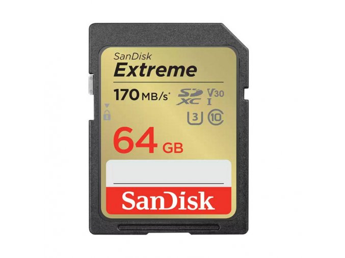 Paměťová karta SANDISK EXTREME SDXC 64GB 170/80 MB/s UHS-I U3 (SDSDXV2-064G-GNCIN)