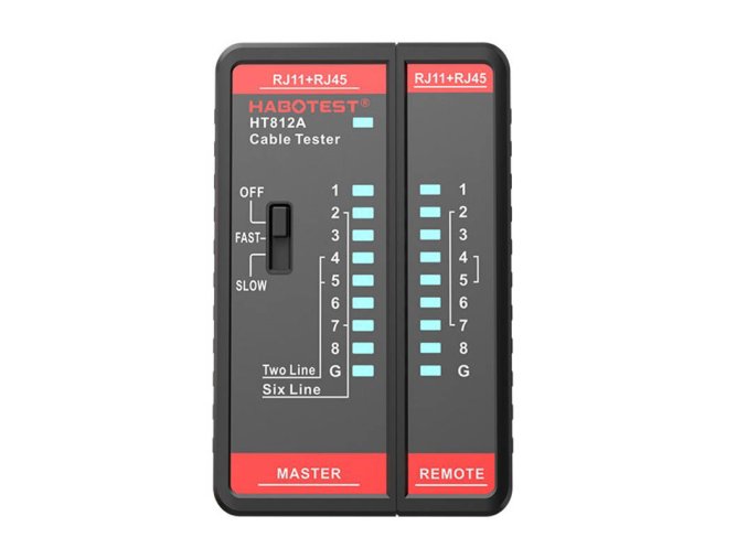 Tester síťových kabelů Habotest HT812A RJ45/RJ14/RJ12/RJ9