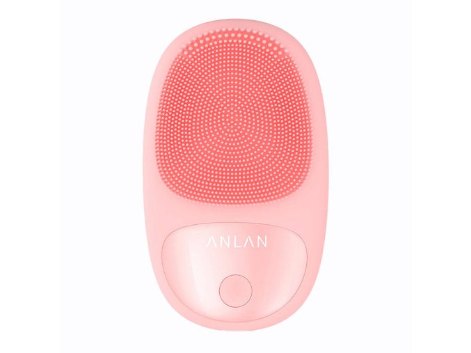 Mini silikonový elektrický sonický kartáček na obličej s magnetickým nabíjením ANLAN 01-AJMY21-04A (růžový)