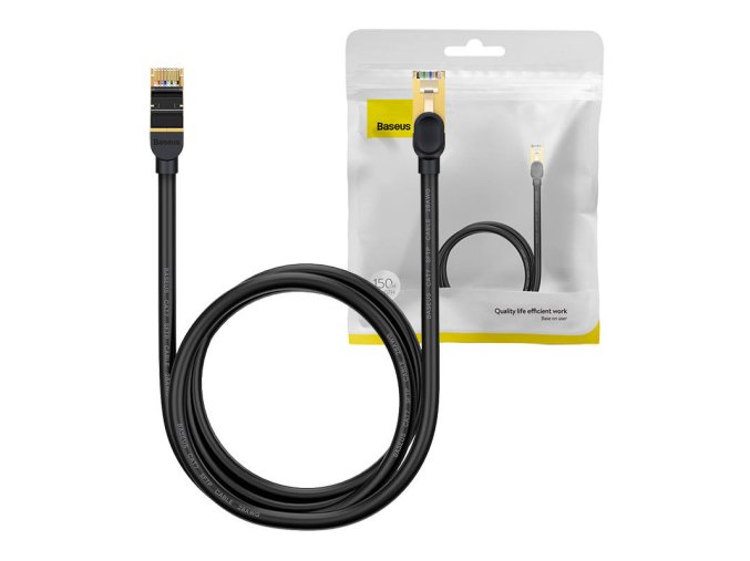 Baseus Ethernet RJ45, 10Gb/s, 1,5m síťový kabel (černý)
