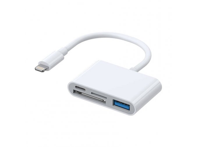 Adaptér Lightning na USB OTG Čtečka karet SD Joyroom S-H142, microSD (bílá)