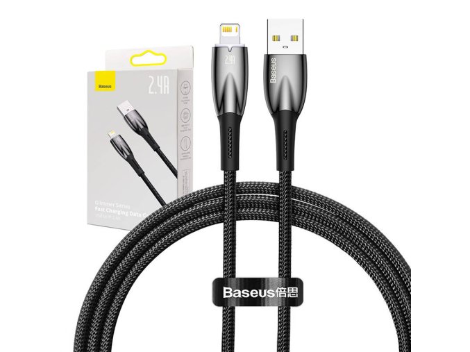 Kabel USB pro Lightning Baseus řady Glimmer, 2,4 A, 1 m (černý)