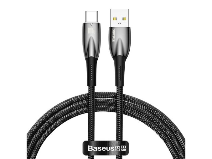 Kabel USB pro USB-C Baseus řady Glimmer, 100 W, 1 m (černý)