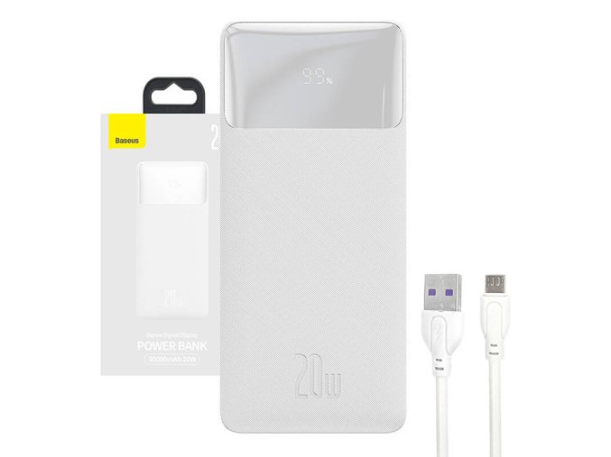 Powerbanka Baseus Bipow 30000mAh, 20W (bílá)
