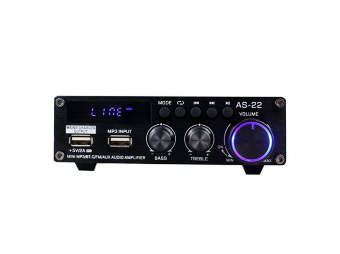 Zvukový zesilovač Blitzwolf AS-22, 45 W, Bluetooth 5.0, USB + dálkové ovládání (černý)