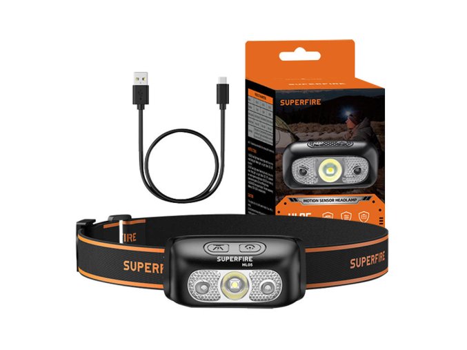 Čelovka Superfire HL05-E, 120 lm, USB