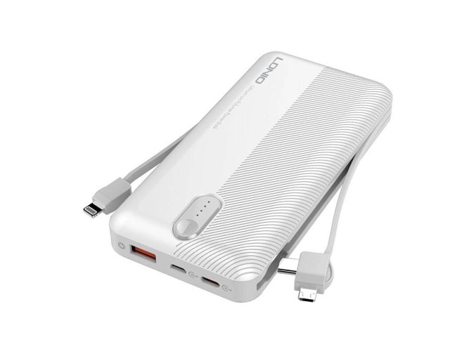 Powerbanka LDNIO PL1013, 10000mAh + kabel 3v1 (bílý)