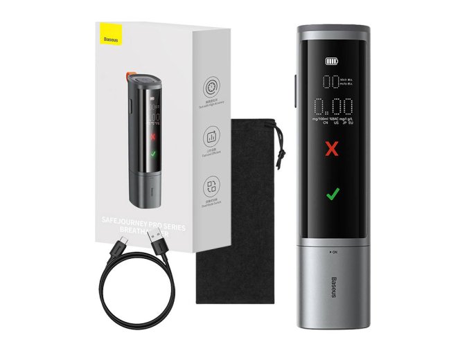 Elektronický alkohol tester Baseus SafeJourney Pro (šedý)