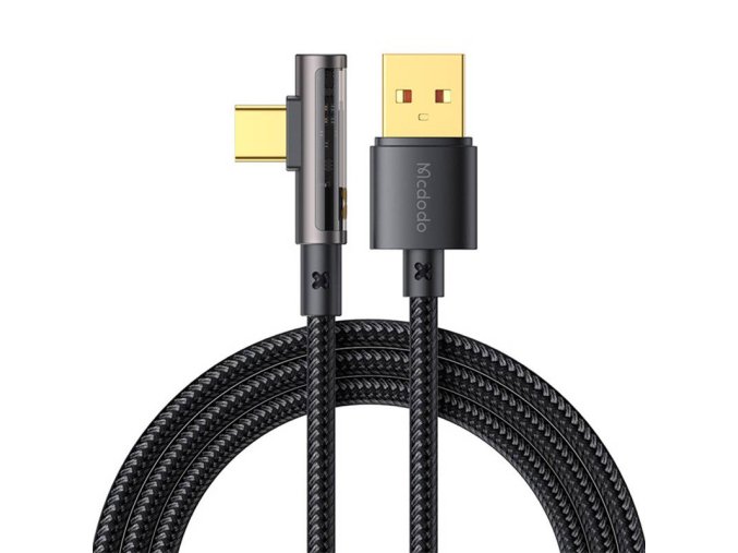 Kabel USB-C Prism 90 stupňů Mcdodo CA-3380, 6A, 1,2 m (černý)