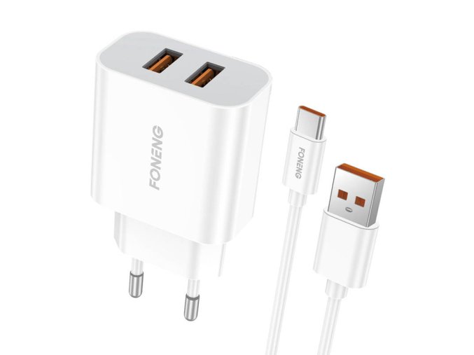 Rychlonabíječka Foneng 2x USB EU45 + kabel USB typu C