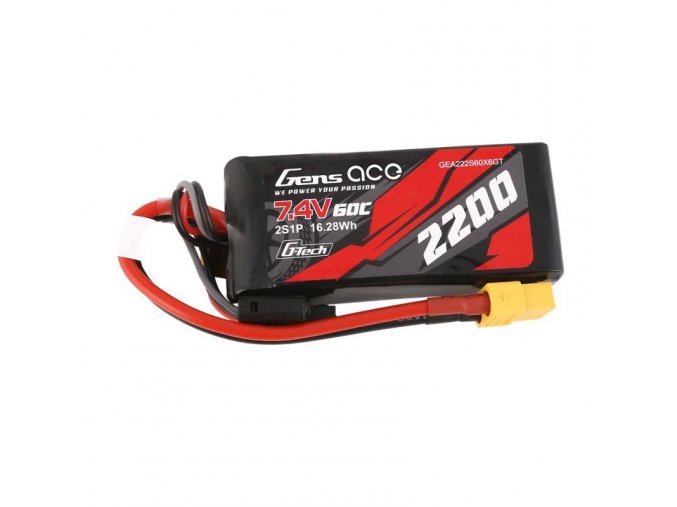 Baterie GensAce G-Tech LiPo 2200mAh 7,4V 60C 2S1P XT60