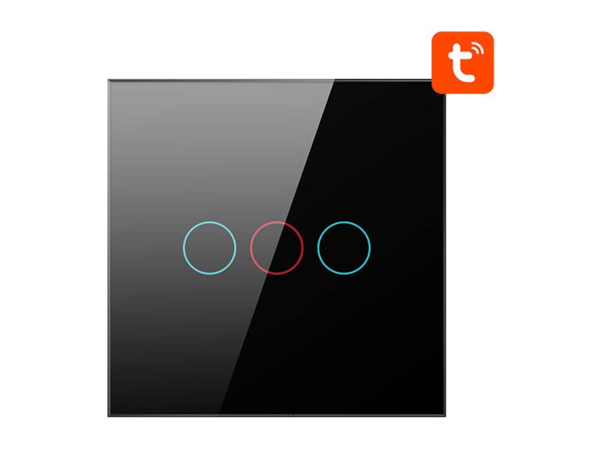 Smart Light Switch ZigBee Avatto ZTS02-EU-B3 3 Way TUYA (black)