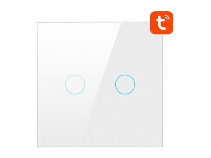 Chytrý vypínač světla ZigBee Avatto LZTS02-EU-W2 2 Way No Neutral TUYA (bílý)