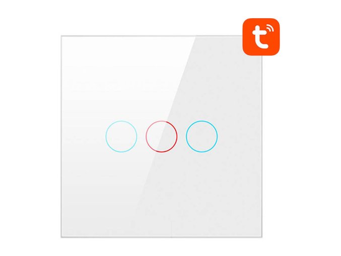 Chytrý vypínač světla ZigBee Avatto LZTS02-EU-W3 3 Way No Neutral TUYA (bílý)