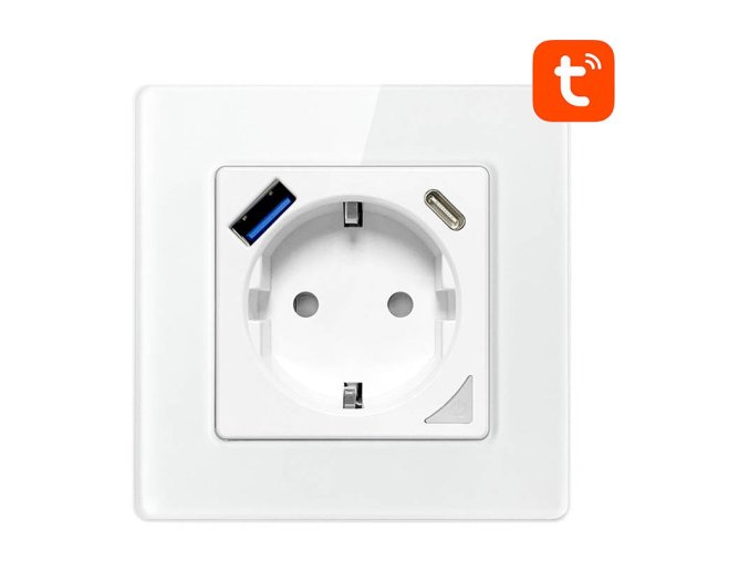 Chytrá WiFi zásuvka Avatto N-WOT10-USB-W TUYA USB USB-C (bílá)