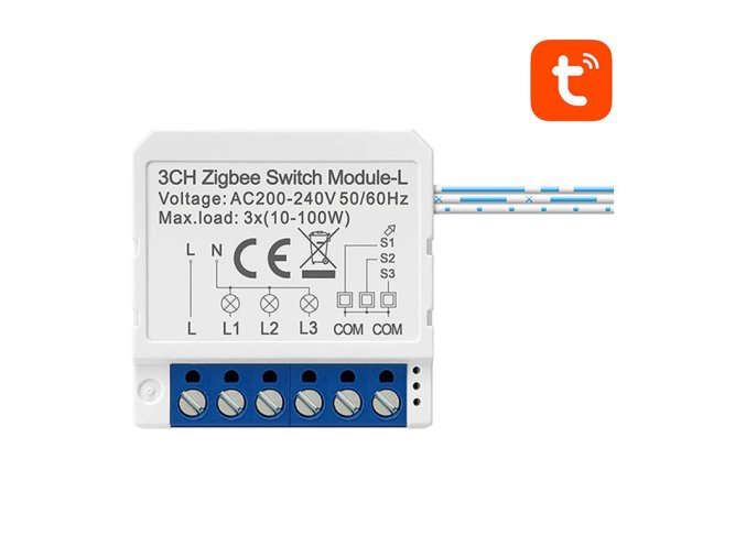 Modul chytrého spínače ZigBee Avatto LZWSM16-W3 Neutrální TUYA