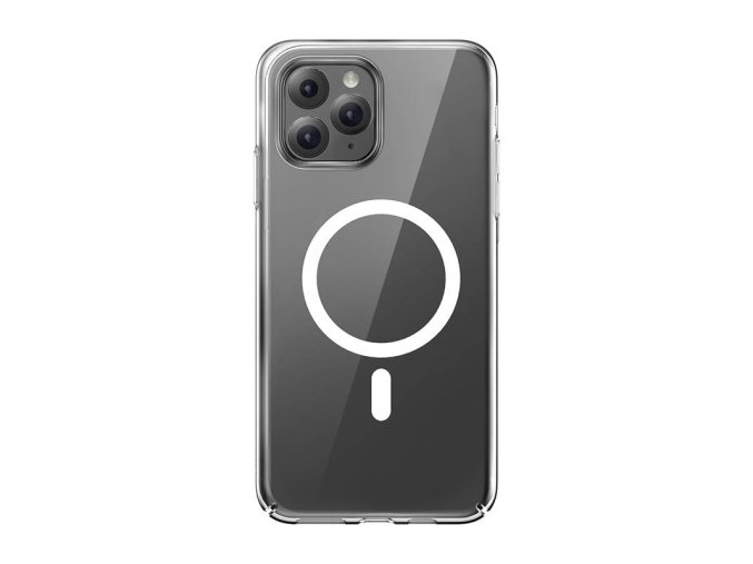 Pouzdro na telefon Baseus Magnetic Crystal Clear pro iPhone 11 Pro (průhledné) s ochranným krytem displeje z tvrzeného skla a čisticí sadou
