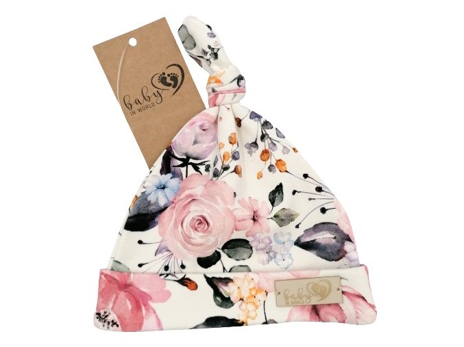 BABY 01088 Dětská čepička Šmoulinka Rose 3-6m