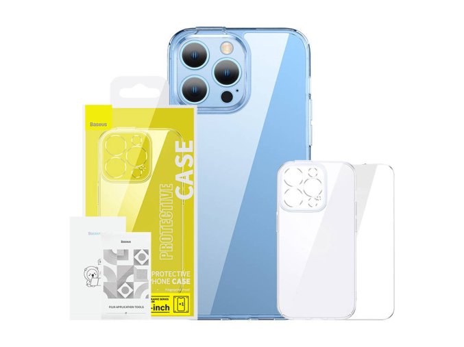 Baseus SuperCeramic průhledné pouzdro a sada tvrzeného skla pro iPhone 14 Plus
