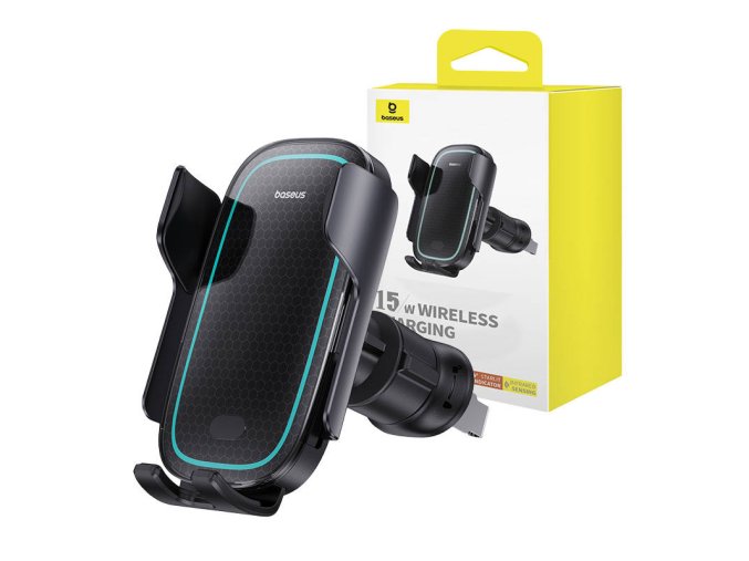 Bezdrátový nabíjecí držák do auta Baseus MilkyWay Pro 15W (černý)