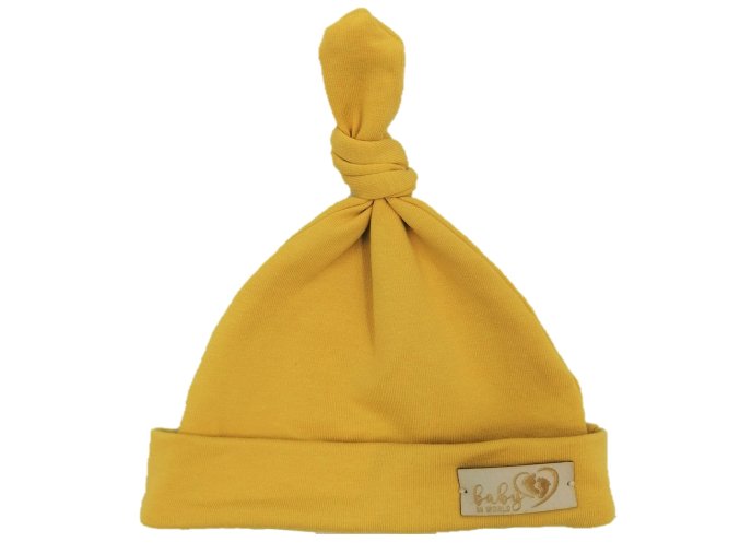 BABY 01135 Dětská čepička Smurfette Mustard Cap 3-6m