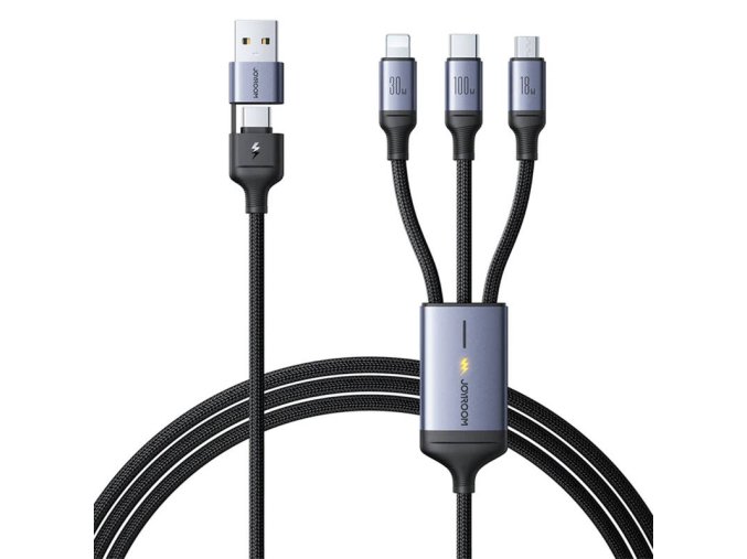 Kabel Speedy USB Joyroom SA21-2T3, 6 v 1/ 100W/kabel 1,5 m (černý)