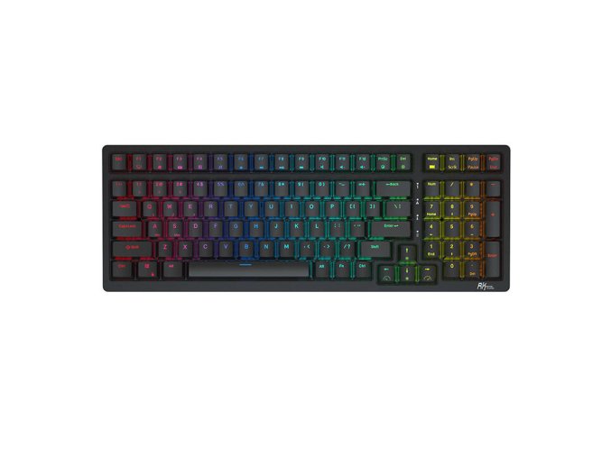 Bezdrátová mechanická klávesnice Royal Kludge RK98 RGB, červené spínače (černá)