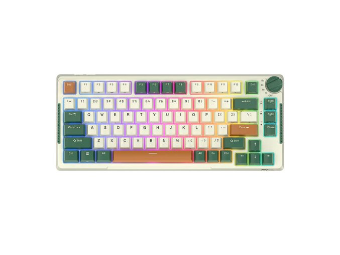 Bezdrátová mechanická klávesnice Royal Kludge RKH81 RGB, Sky cyan switch (zelený)