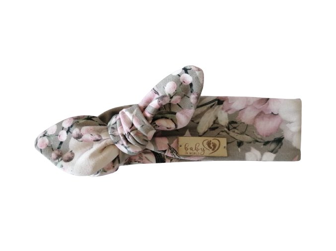 BABY 01155 Dětský pásek Grey Roses 3-6mc